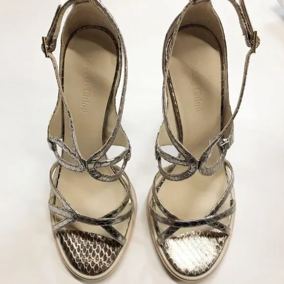 See By Chloe Snake Print High Heel Strappy Sandals - Picture 3 of 9